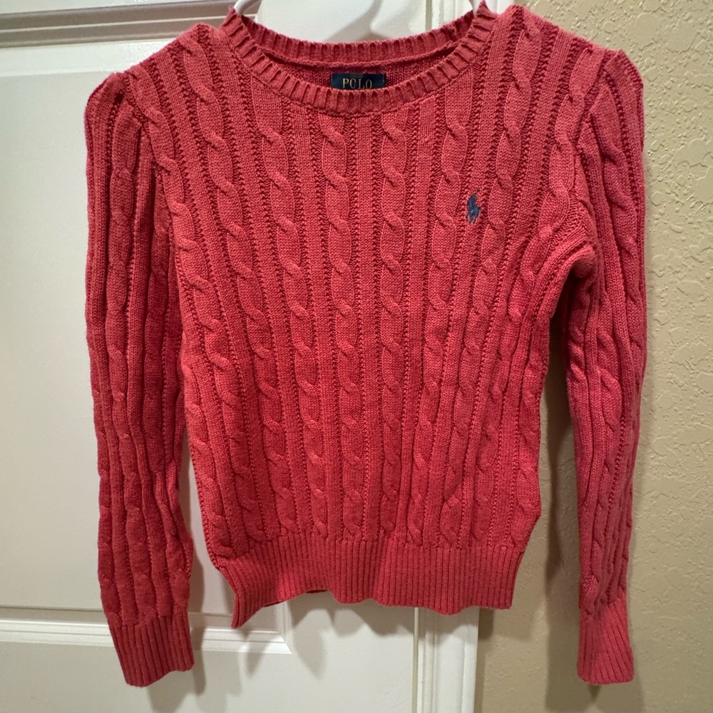 Girls Ralph Lauren polo cable knit sweater with tags
